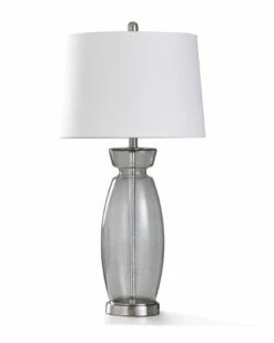 Stylecraft Steel & Glass Table Lamp Home Table & Desk Lamps