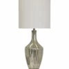 StyleCraft 37in Mercury Glass & Brushed Steel Base Table Lamp Home Table & Desk Lamps