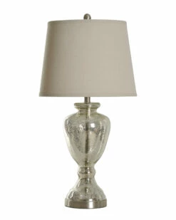 StyleCraft 30in Mercury Glass And Brushed Nickel Table Lamp Home Table & Desk Lamps